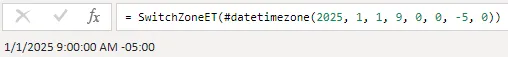 Screenshot of the invoked function test results successfully displaying the expected value in Power Query.